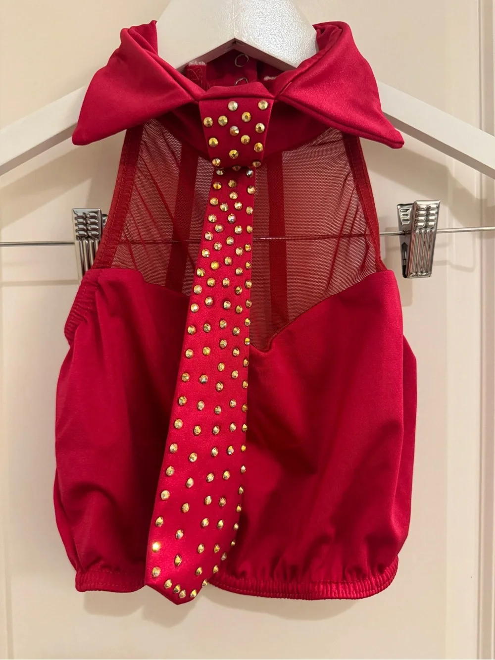 Red two piece Kelle dance costume